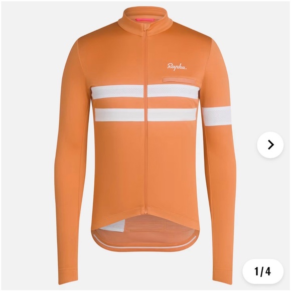 Rapha Other - rapha mens brevet orange long sleeve jersey cycling zip up jacket, XL